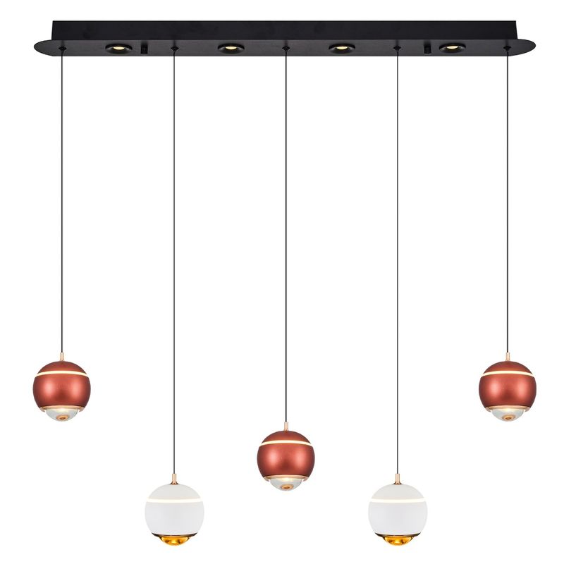 Casa si Gradina - Corpuri si surse de iluminat - Lustre si pendule - Lustră pendul Opviq din metal și sticlă, maro/alb, 10 x 90 x 120 cm, 701CHD1446 - Infinity.ro