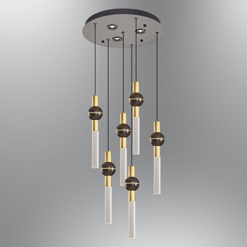 Casa si Gradina - Corpuri si surse de iluminat - Lustre si pendule - Lustră pendul Opviq din metal și sticlă, platinum, 120 cm, 414LRC1970 - Infinity.ro