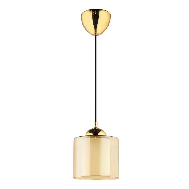 Casa si Gradina - Corpuri si surse de iluminat - Lustre si pendule - Lustră pendul Opviq din plastic și sticlă, chihlimbar/auriu, 1xE27, Ø12 x 12 cm, 433NUV1151 - Infinity.ro