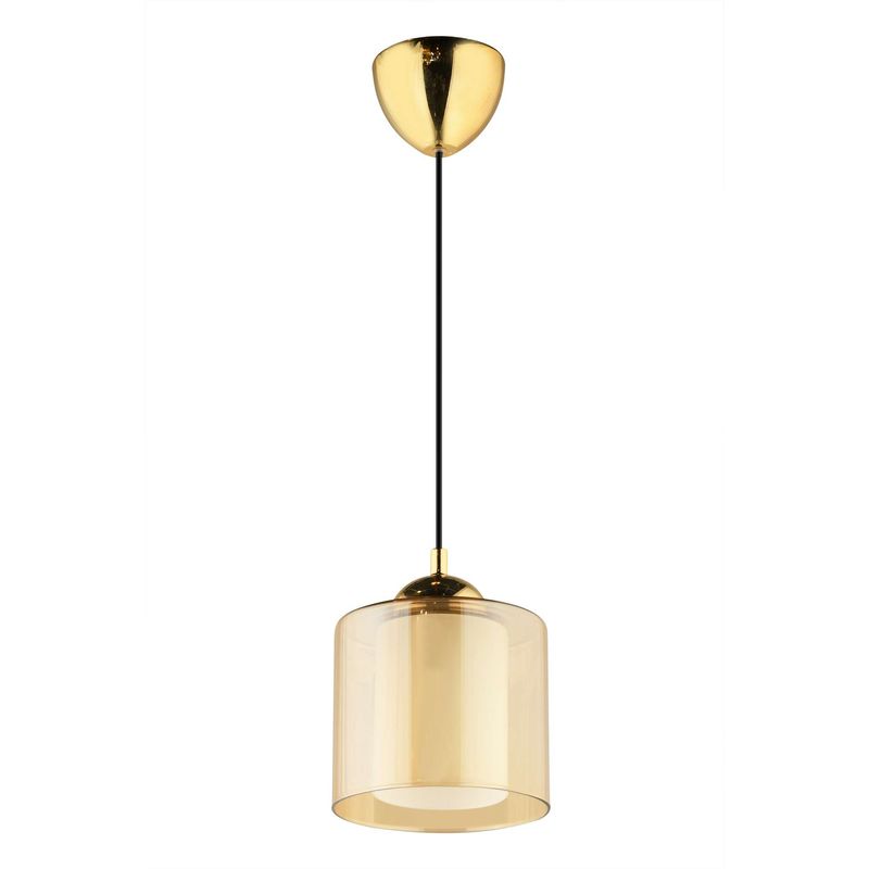 Casa si Gradina - Corpuri si surse de iluminat - Lustre si pendule - Lustră pendul Opviq din plastic și sticlă, chihlimbar/auriu, 1xE27, Ø12 x 12 cm, 433NUV1151 - Infinity.ro