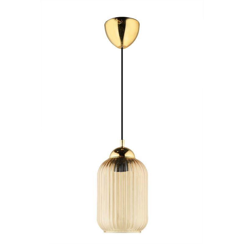Casa si Gradina - Corpuri si surse de iluminat - Lustre si pendule - Lustră pendul Opviq din plastic și sticlă, chihlimbar/auriu, 1xE27, Ø10 x 20 cm, 433NUV1149 - Infinity.ro