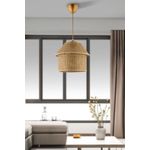 Casa si Gradina - Corpuri si surse de iluminat - Lustre si pendule - Lustră pendul Opviq din plastic, bej/auriu, 1xE27, Ø25 x 25 cm, 433NUV1154 - Infinity.ro