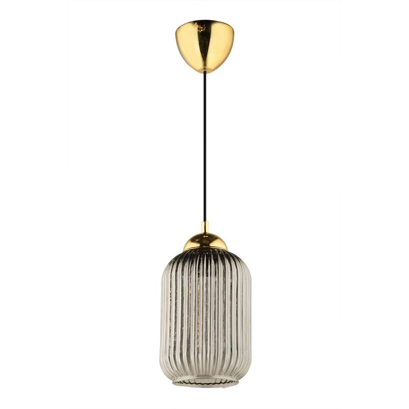 Casa si Gradina - Corpuri si surse de iluminat - Lustre si pendule - Lustră pendul Opviq din plastic și sticlă, gri/auriu, 1xE27, Ø10 x 20 cm, 433NUV1148 - Infinity.ro