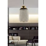 Casa si Gradina - Corpuri si surse de iluminat - Lustre si pendule - Lustră pendul Opviq din plastic și sticlă, gri/auriu, 1xE27, Ø10 x 20 cm, 433NUV1148 - Infinity.ro