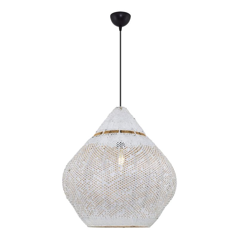 Casa si Gradina - Corpuri si surse de iluminat - Lustre si pendule - Lustră pendul Opviq din plastic și ratan, alb, 120 cm, 701CHD1814 - Infinity.ro