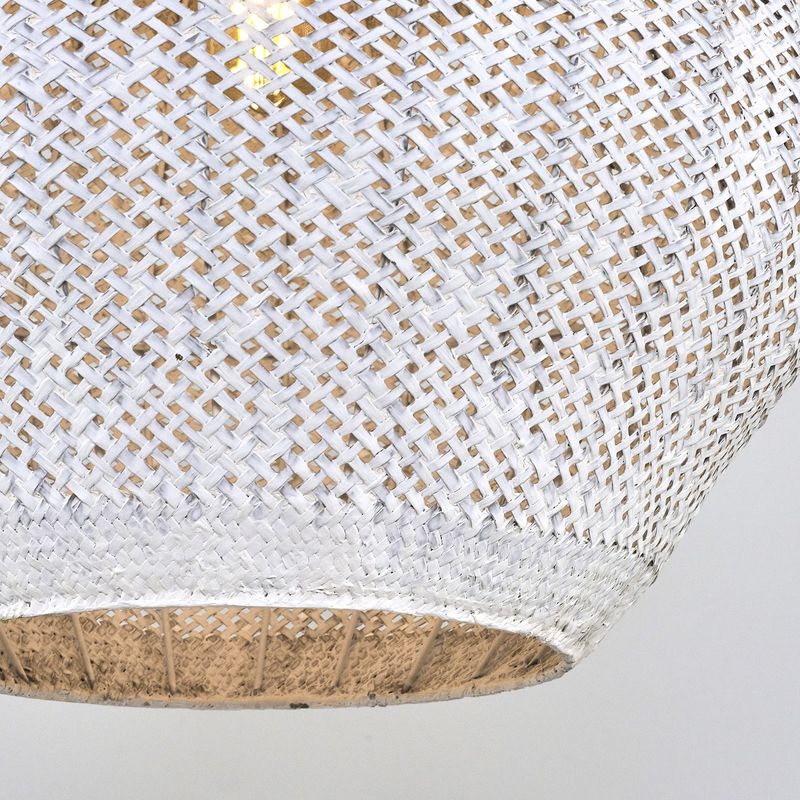 Casa si Gradina - Corpuri si surse de iluminat - Lustre si pendule - Lustră pendul Opviq din plastic și ratan, alb, 120 cm, 701CHD1814 - Infinity.ro