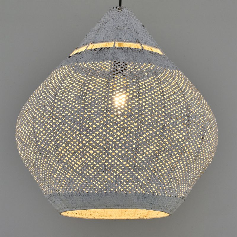 Casa si Gradina - Corpuri si surse de iluminat - Lustre si pendule - Lustră pendul Opviq din plastic și ratan, alb, 120 cm, 701CHD1814 - Infinity.ro