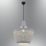 Casa si Gradina - Corpuri si surse de iluminat - Lustre si pendule - Lustră pendul Opviq din plastic și ratan, alb, 120 cm, 701CHD1808 - Infinity.ro