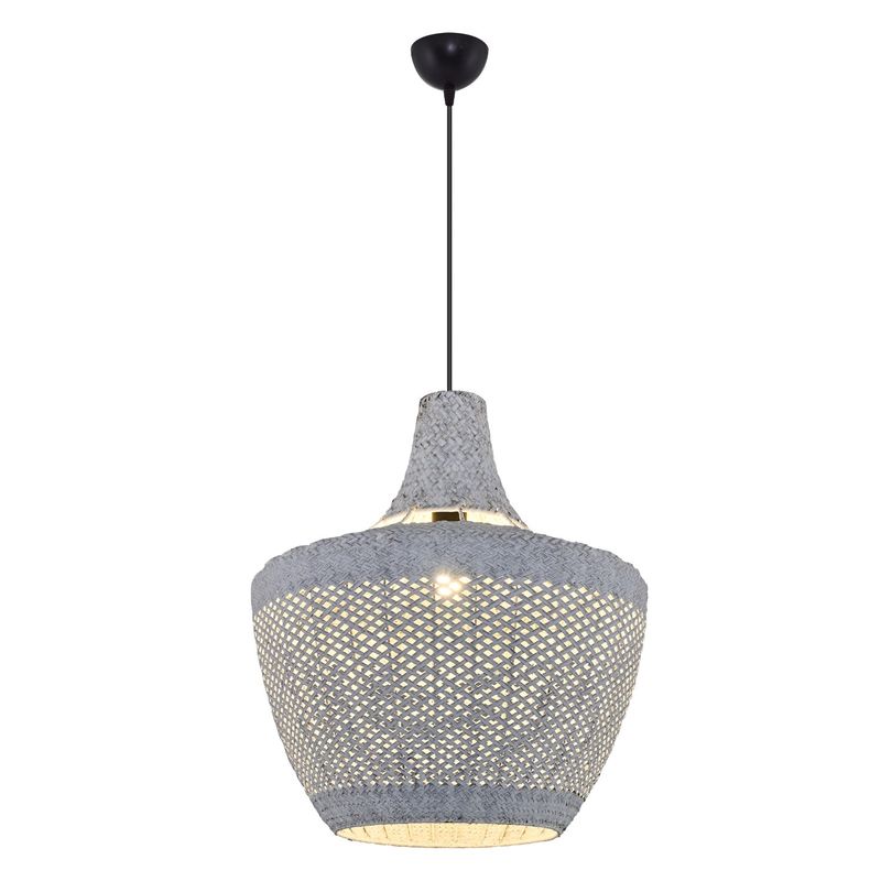 Casa si Gradina - Corpuri si surse de iluminat - Lustre si pendule - Lustră pendul Opviq din plastic și ratan, alb, 120 cm, 701CHD1808 - Infinity.ro