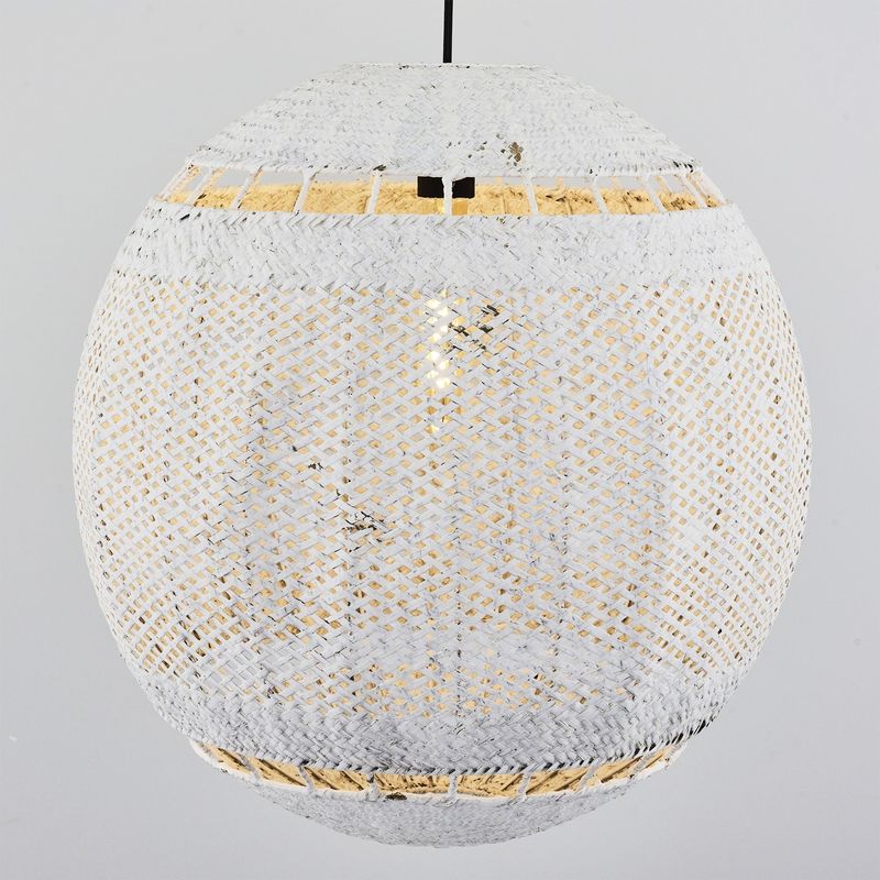 Casa si Gradina - Corpuri si surse de iluminat - Lustre si pendule - Lustră pendul Opviq din plastic și ratan, alb, 120 cm, 701CHD1797 - Infinity.ro