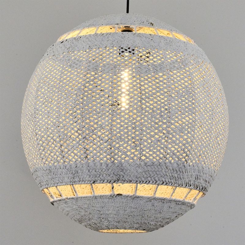 Casa si Gradina - Corpuri si surse de iluminat - Lustre si pendule - Lustră pendul Opviq din plastic și ratan, alb, 120 cm, 701CHD1797 - Infinity.ro