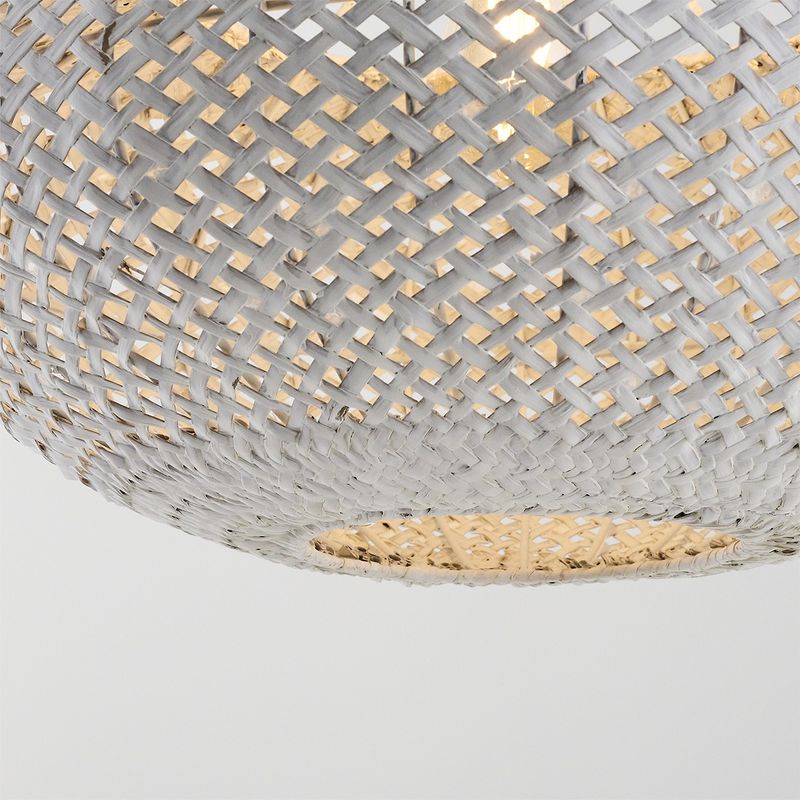 Casa si Gradina - Corpuri si surse de iluminat - Lustre si pendule - Lustră pendul Opviq din plastic și ratan, alb, 120 cm, 701CHD1791 - Infinity.ro