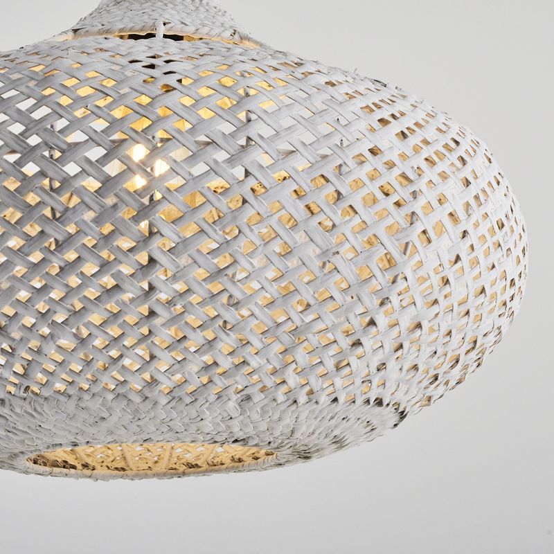 Casa si Gradina - Corpuri si surse de iluminat - Lustre si pendule - Lustră pendul Opviq din plastic și ratan, alb, 120 cm, 701CHD1791 - Infinity.ro