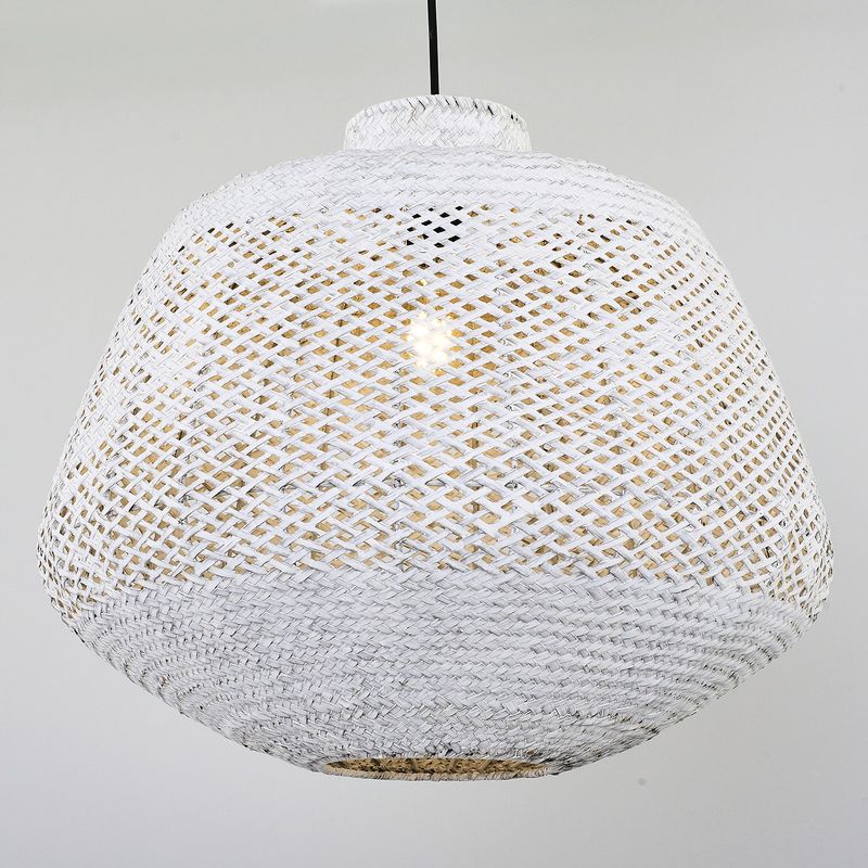 Casa si Gradina - Corpuri si surse de iluminat - Lustre si pendule - Lustră pendul Opviq din plastic și ratan, alb, 120 cm, 701CHD1782 - Infinity.ro