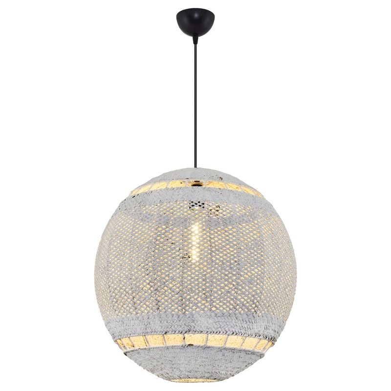 Casa si Gradina - Corpuri si surse de iluminat - Lustre si pendule - Lustră pendul Opviq din plastic și ratan, alb, 120 cm, 701CHD1797 - Infinity.ro