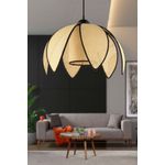 Casa si Gradina - Corpuri si surse de iluminat - Lustre si pendule - Lustră pendul Opviq din plastic, crem/negru, 1xE27, Ø26 x 26 cm, 433NUV1170 - Infinity.ro