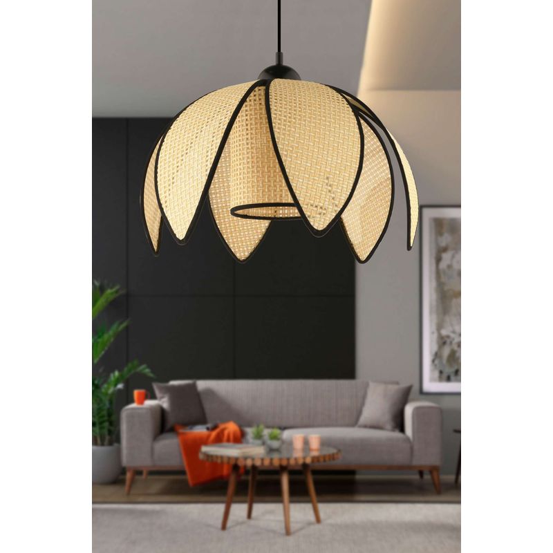 Casa si Gradina - Corpuri si surse de iluminat - Lustre si pendule - Lustră pendul Opviq din plastic, crem/negru, 1xE27, Ø26 x 26 cm, 433NUV1170 - Infinity.ro