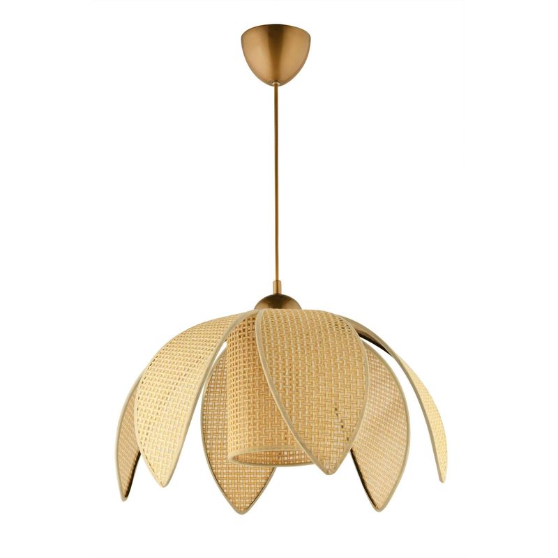 Casa si Gradina - Corpuri si surse de iluminat - Lustre si pendule - Lustră pendul Opviq din plastic, crem/auriu, 1xE27, Ø26 x 26 cm, 433NUV1169 - Infinity.ro
