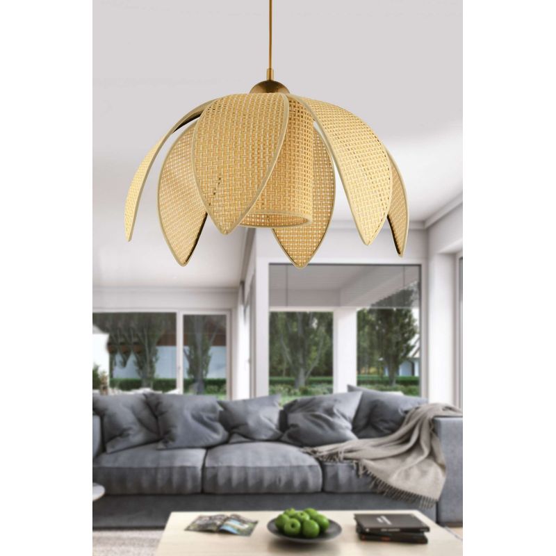 Casa si Gradina - Corpuri si surse de iluminat - Lustre si pendule - Lustră pendul Opviq din plastic, crem/auriu, 1xE27, Ø26 x 26 cm, 433NUV1169 - Infinity.ro
