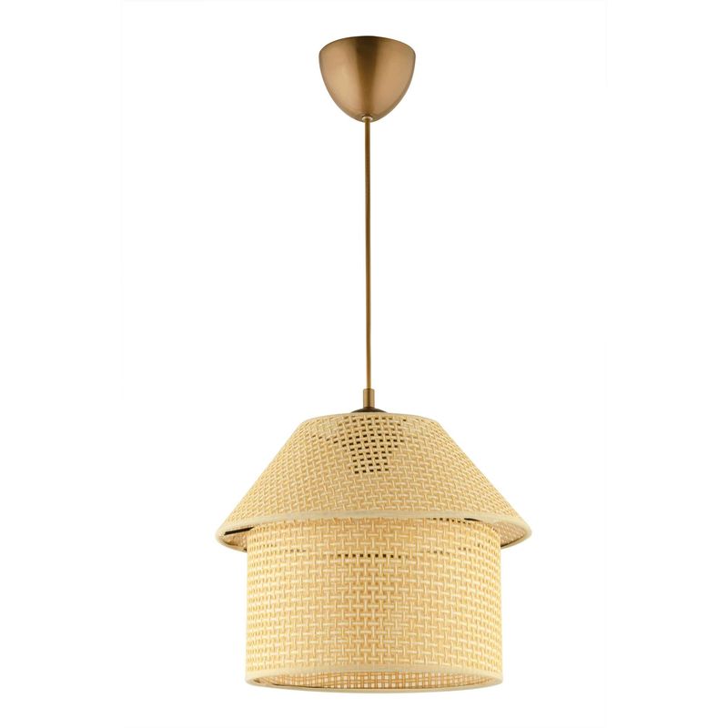 Casa si Gradina - Corpuri si surse de iluminat - Lustre si pendule - Lustră pendul Opviq din plastic, crem/auriu, 1xE27, Ø25 x 25 cm, 433NUV1155 - Infinity.ro