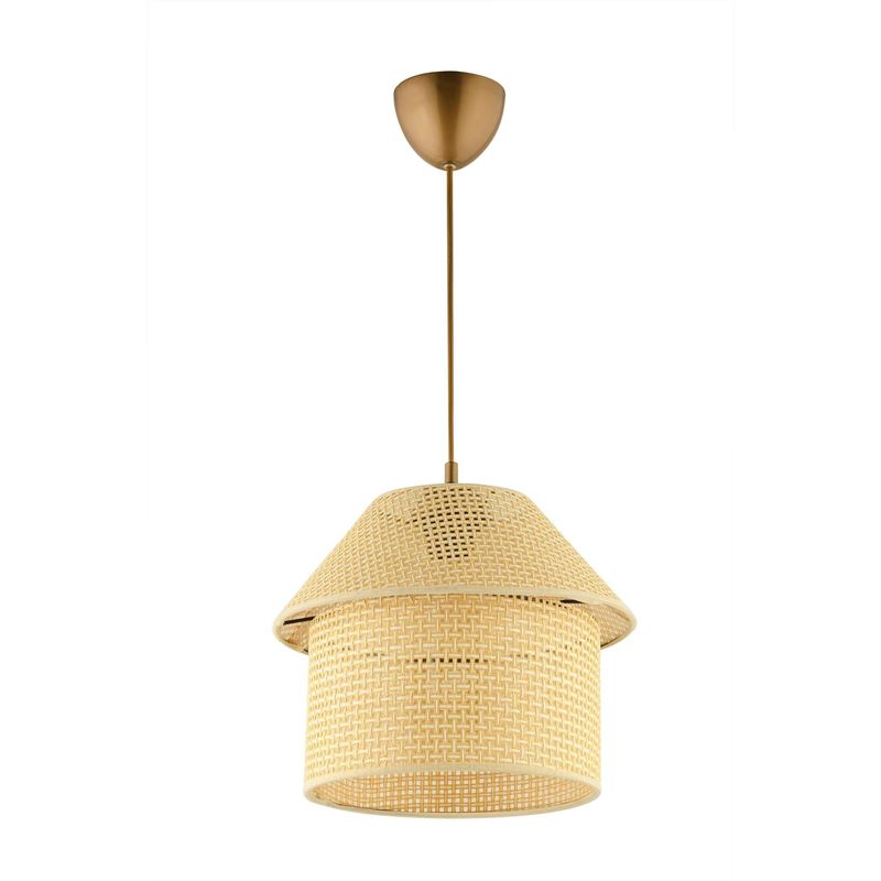 Casa si Gradina - Corpuri si surse de iluminat - Lustre si pendule - Lustră pendul Opviq din plastic, crem/auriu, 1xE27, Ø25 x 25 cm, 433NUV1155 - Infinity.ro