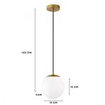 Casa si Gradina - Corpuri si surse de iluminat - Lustre si pendule - Lustră pendul reglabilă Opviq din metal și sticlă, alb antichizat, 1xE27, Ø15 x 15 cm, 780SGN3563 - Infinity.ro