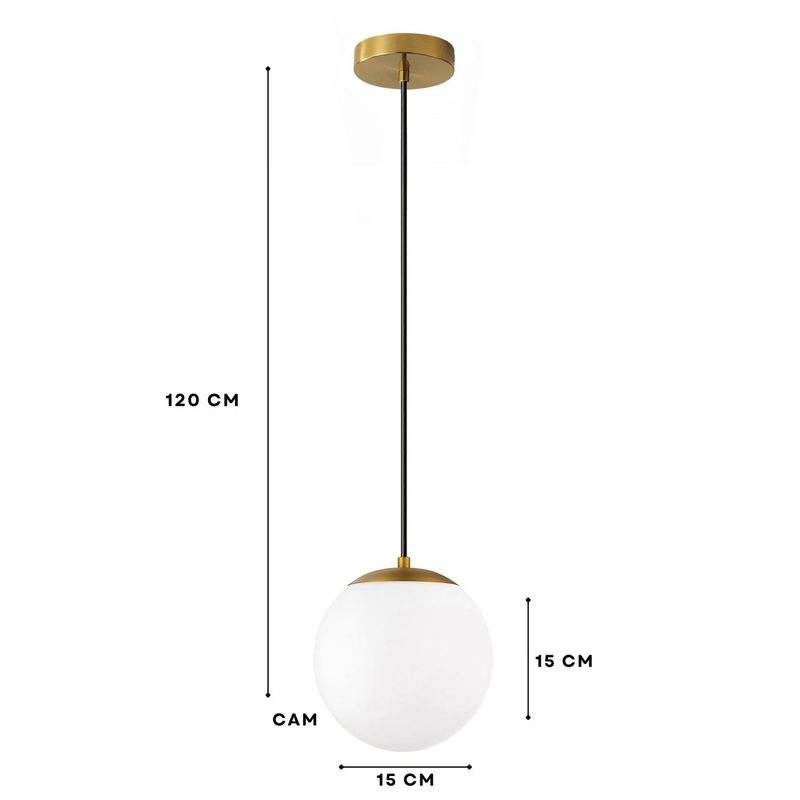 Casa si Gradina - Corpuri si surse de iluminat - Lustre si pendule - Lustră pendul reglabilă Opviq din metal și sticlă, alb antichizat, 1xE27, Ø15 x 15 cm, 780SGN3563 - Infinity.ro
