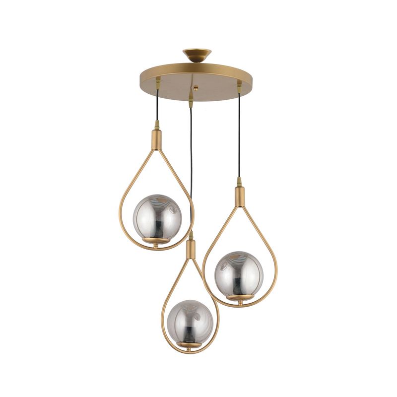Casa si Gradina - Corpuri si surse de iluminat - Lustre si pendule - Lustră suspendată Opviq din metal și sticlă, antichizat, 3xE27, Ø12 x 12 cm, 433NUV1128 - Infinity.ro
