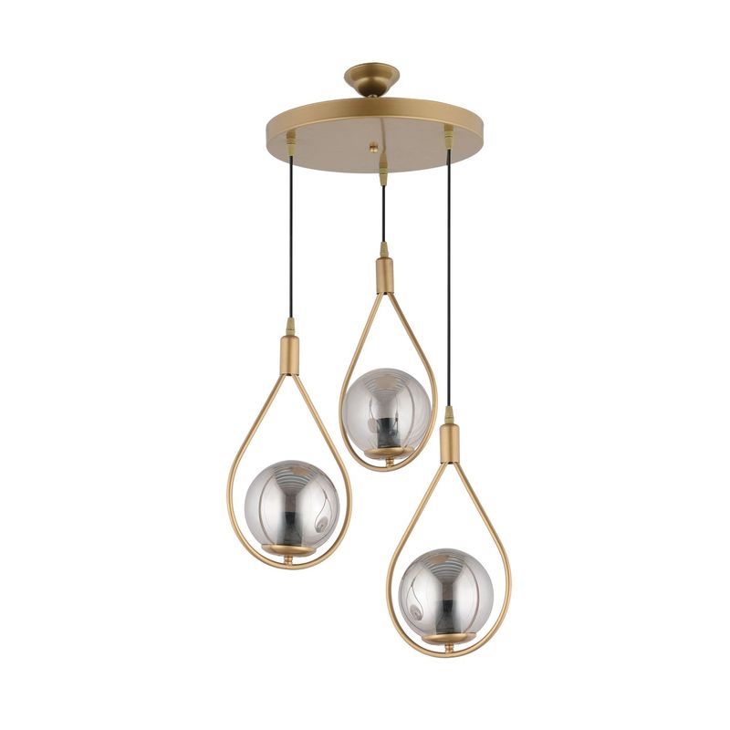 Casa si Gradina - Corpuri si surse de iluminat - Lustre si pendule - Lustră suspendată Opviq din metal și sticlă, antichizat, 3xE27, Ø12 x 12 cm, 433NUV1128 - Infinity.ro