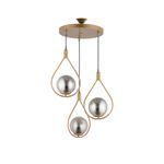 Casa si Gradina - Corpuri si surse de iluminat - Lustre si pendule - Lustră suspendată Opviq din metal și sticlă, antichizat, 3xE27, Ø12 x 12 cm, 433NUV1128 - Infinity.ro