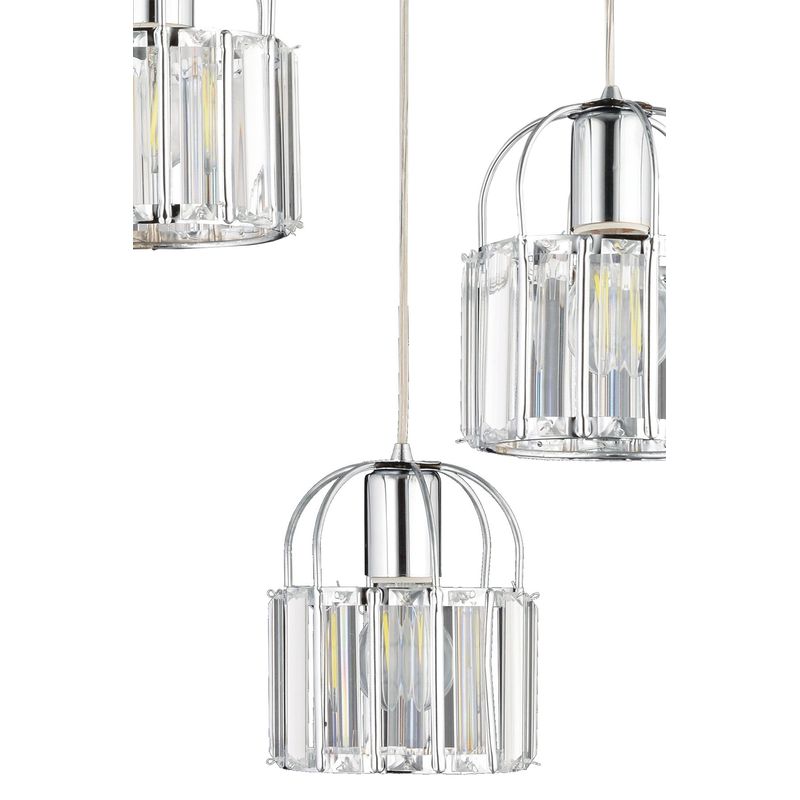 Casa si Gradina - Corpuri si surse de iluminat - Lustre si pendule - Lustră suspendată Opviq din metal și sticlă, crom, 3xE27, Ø9 x 11 cm, 433NUV1133 - Infinity.ro