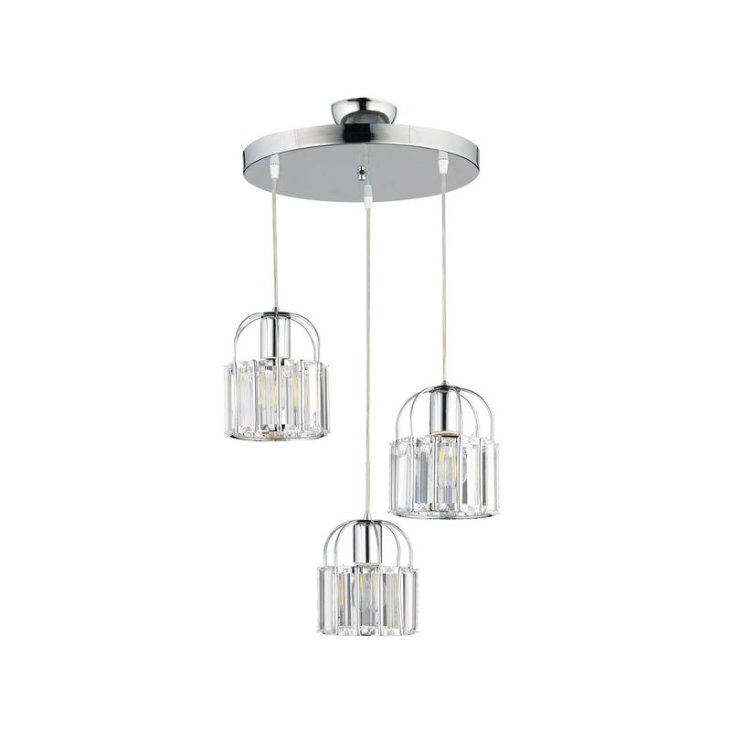 Casa si Gradina - Corpuri si surse de iluminat - Lustre si pendule - Lustră suspendată Opviq din metal și sticlă, crom, 3xE27, Ø9 x 11 cm, 433NUV1133 - Infinity.ro