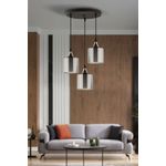 Casa si Gradina - Corpuri si surse de iluminat - Lustre si pendule - Lustră suspendată Opviq din metal și sticlă, gri/negru, 3xE27, Ø12 x 12 cm, 433NUV1172 - Infinity.ro