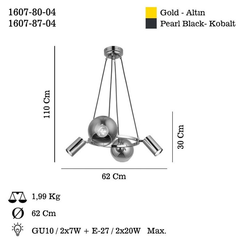 Casa si Gradina - Corpuri si surse de iluminat - Lustre si pendule - Lustră suspendată Opviq din metal, 341LCA1175 - Infinity.ro