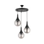 Casa si Gradina - Corpuri si surse de iluminat - Lustre si pendule - Lustră suspendată Opviq din plastic și sticlă, negru, 3xE27, Ø12 x 12 cm, 433NUV1104 - Infinity.ro