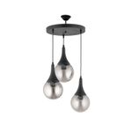 Casa si Gradina - Corpuri si surse de iluminat - Lustre si pendule - Lustră suspendată Opviq din plastic și sticlă, negru, 3xE27, Ø12 x 12 cm, 433NUV1104 - Infinity.ro