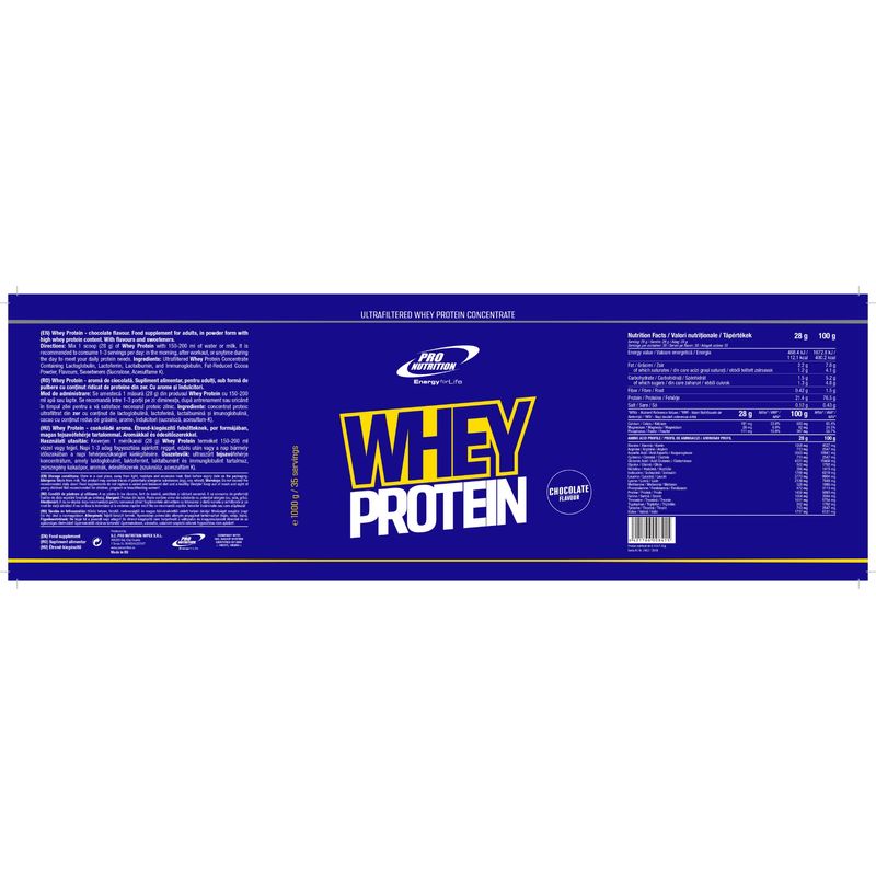 Ingrijire personala si Cosmetice - Sanatate si wellness - Nutritie sportiva - Proteine - Concentrat proteic din zer, Whey Protein, 1000g, Ciocolată - Infinity.ro
