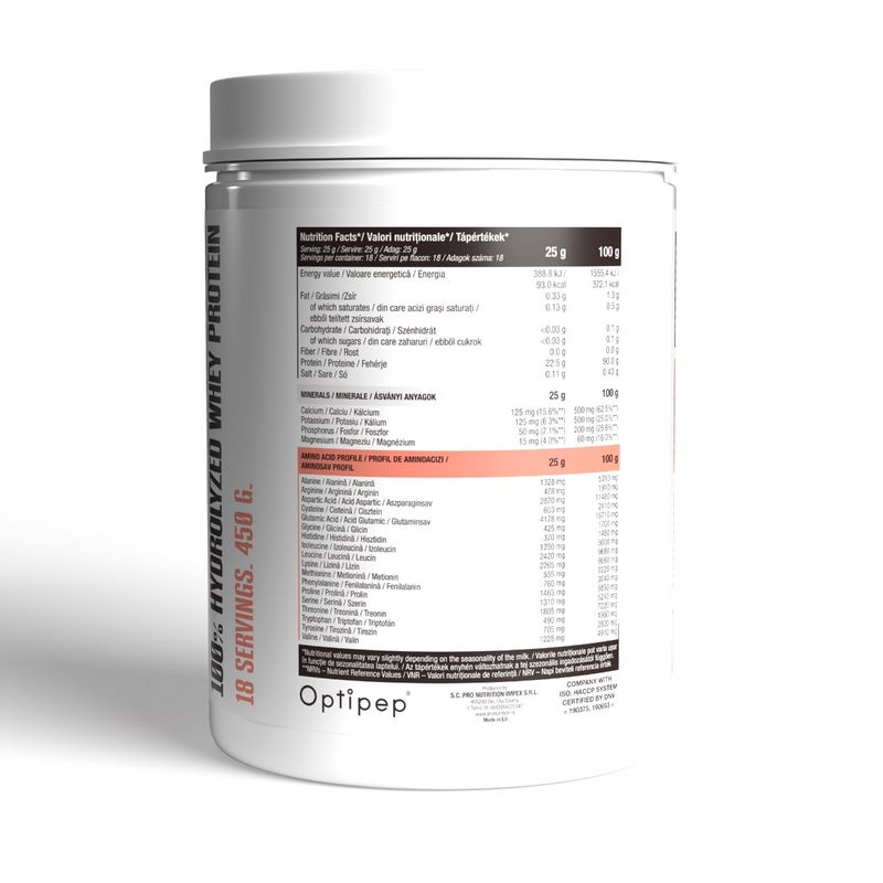 Ingrijire personala si Cosmetice - Sanatate si wellness - Nutritie sportiva - Proteine - Hidrolizat proteic, Hydro Pro, Natur, 450g - Infinity.ro