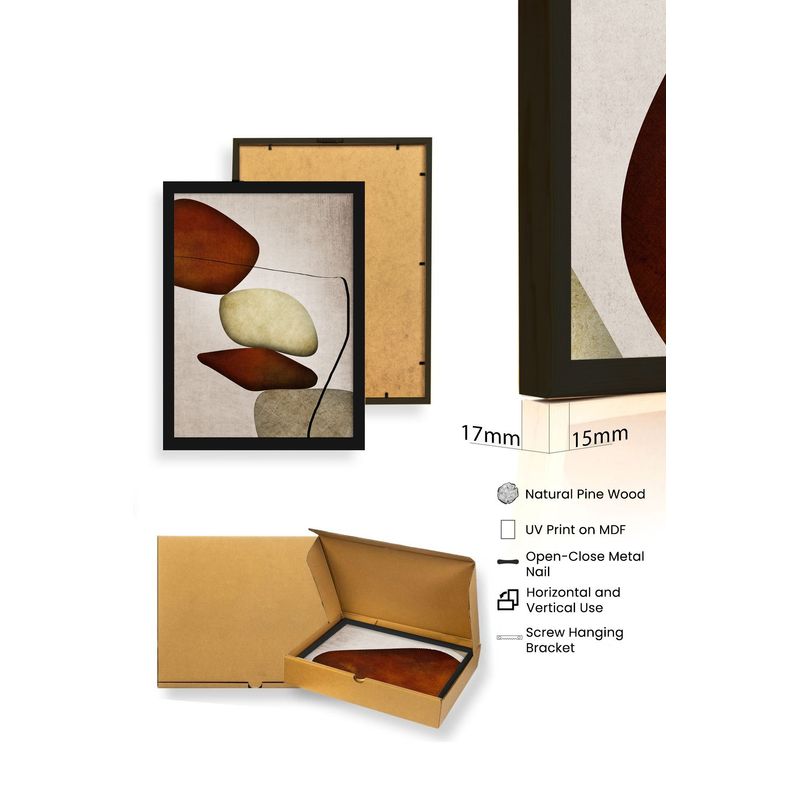 Casa si Gradina - Decoratiuni - Tablouri - Set tablouri MDF cu ramă (3 bucăți) Wallxpert, MDF, 20 x 30 cm, multicolor, 693BSE2113 - Infinity.ro
