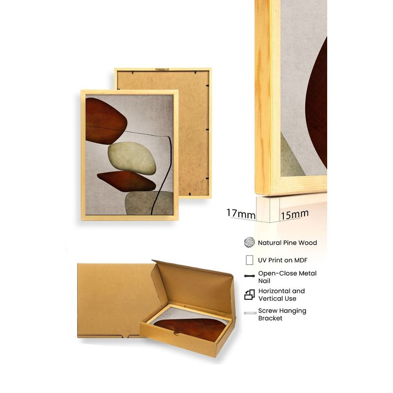 Casa si Gradina - Decoratiuni - Tablouri - Set tablouri MDF cu ramă (3 bucăți) Wallxpert, MDF, 50 x 70 cm, multicolor, 693BSE2112 - Infinity.ro