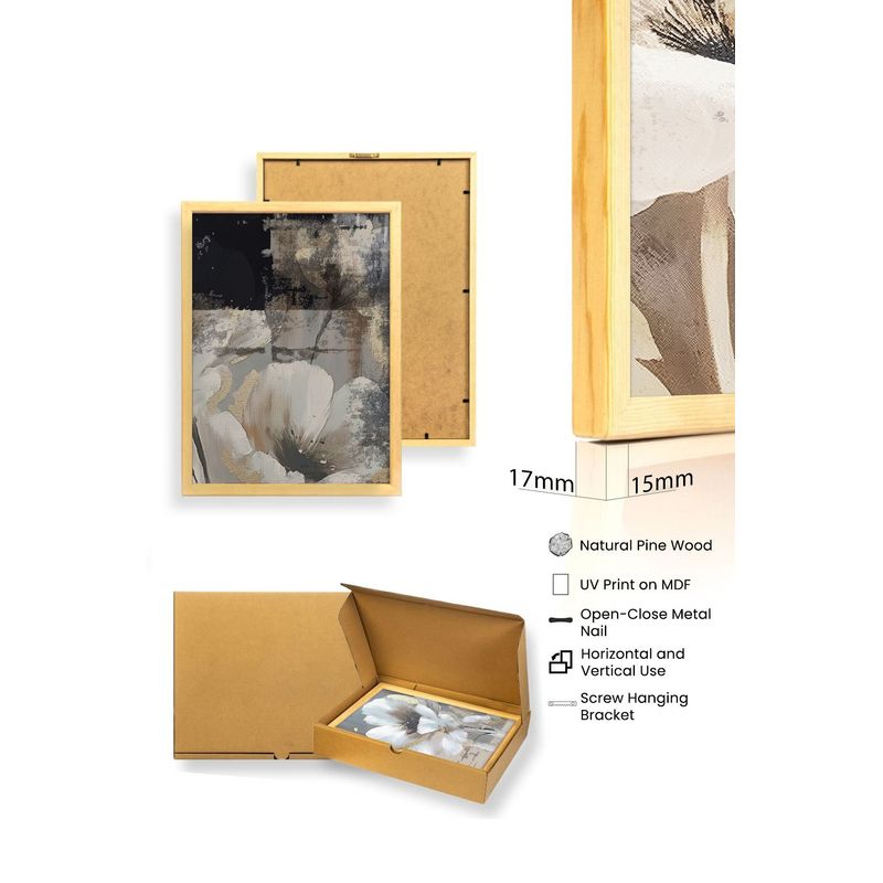 Casa si Gradina - Decoratiuni - Tablouri - Set tablouri MDF cu ramă (3 bucăți) Wallxpert, MDF, 50 x 70 cm, multicolor, 693BSE2200 - Infinity.ro
