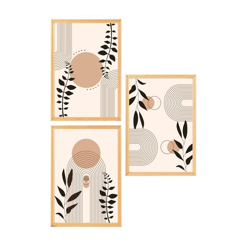 Casa si Gradina - Decoratiuni - Tablouri - Set tablouri MDF cu ramă (3 bucăți) Wallxpert, MDF, 50 x 70 cm, multicolor, 902LMN1501 - Infinity.ro
