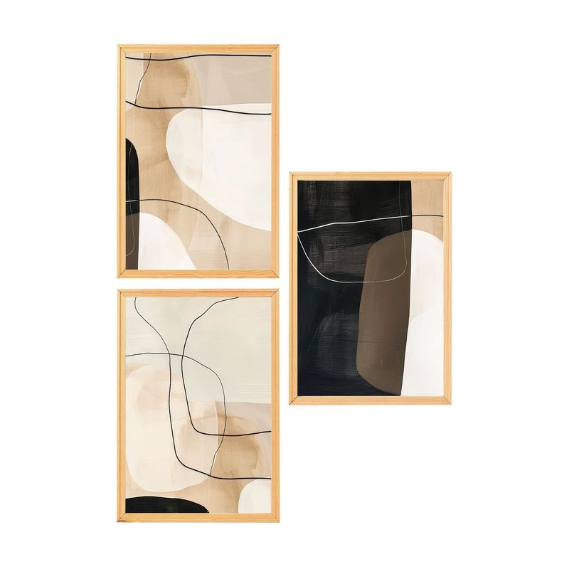 Casa si Gradina - Decoratiuni - Tablouri - Set tablouri MDF cu ramă (3 bucăți) Wallxpert, MDF, 50 x 70 cm, multicolor, 902LMN1540 - Infinity.ro