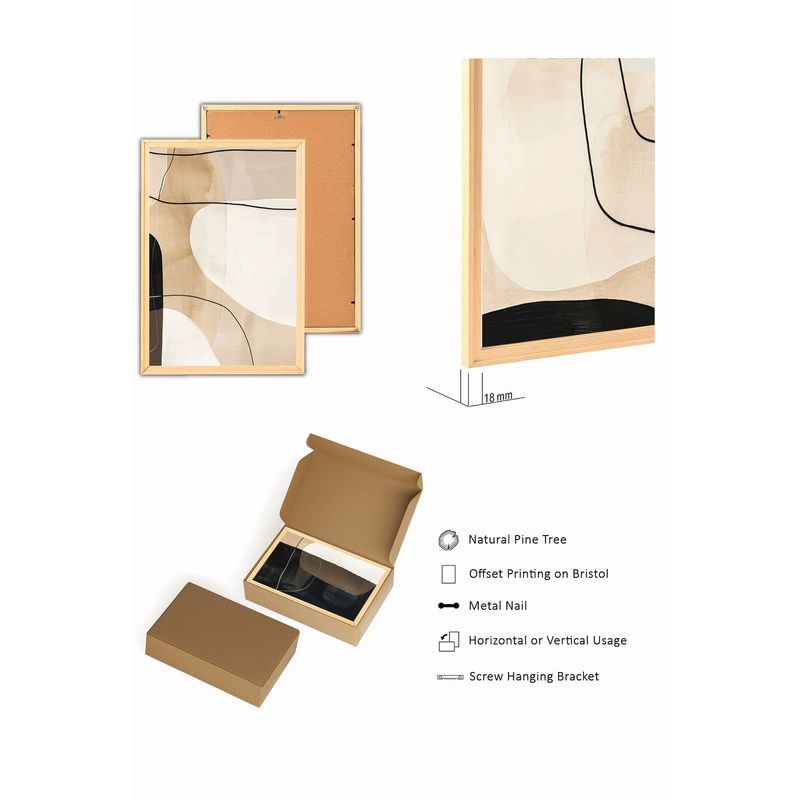 Casa si Gradina - Decoratiuni - Tablouri - Set tablouri MDF cu ramă (3 bucăți) Wallxpert, MDF, 50 x 70 cm, multicolor, 902LMN1540 - Infinity.ro
