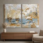 Casa si Gradina - Decoratiuni - Tablouri - Set tablouri pânză (2 bucăți) Wallxpert, lemn de pin, 80 x 120 cm, multicolor, 833HRC1109 - Infinity.ro