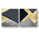 Casa si Gradina - Decoratiuni - Tablouri - Set tablouri pânză (2 bucăți) Wallxpert, lemn, 40 x 40 cm, multicolor, 255LNC1134 - Infinity.ro