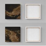 Casa si Gradina - Decoratiuni - Tablouri - Set tablouri pânză (2 bucăți) Wallxpert, lemn, 40 x 40 cm, auriu/negru, 255LNC1337 - Infinity.ro
