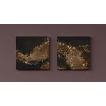 Casa si Gradina - Decoratiuni - Tablouri - Set tablouri pânză (2 bucăți) Wallxpert, lemn, 40 x 40 cm, auriu/negru, 255LNC1337 - Infinity.ro