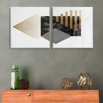 Casa si Gradina - Decoratiuni - Tablouri - Set tablouri pânză (2 bucăți) Wallxpert, lemn, 40 x 40 cm, multicolor, 255LNC1139 - Infinity.ro