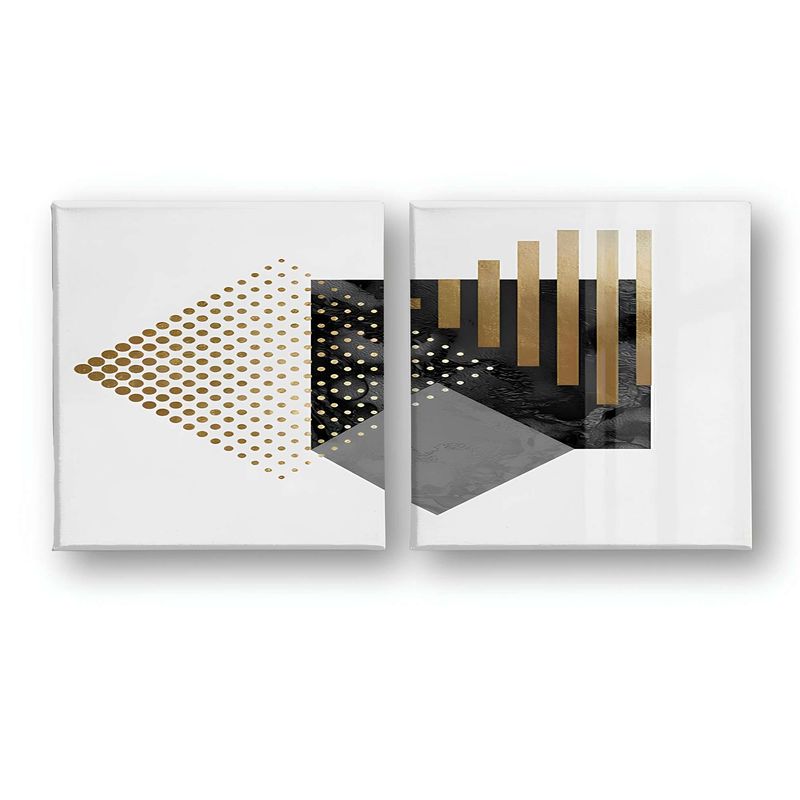 Casa si Gradina - Decoratiuni - Tablouri - Set tablouri pânză (2 bucăți) Wallxpert, lemn, 40 x 40 cm, multicolor, 255LNC1139 - Infinity.ro